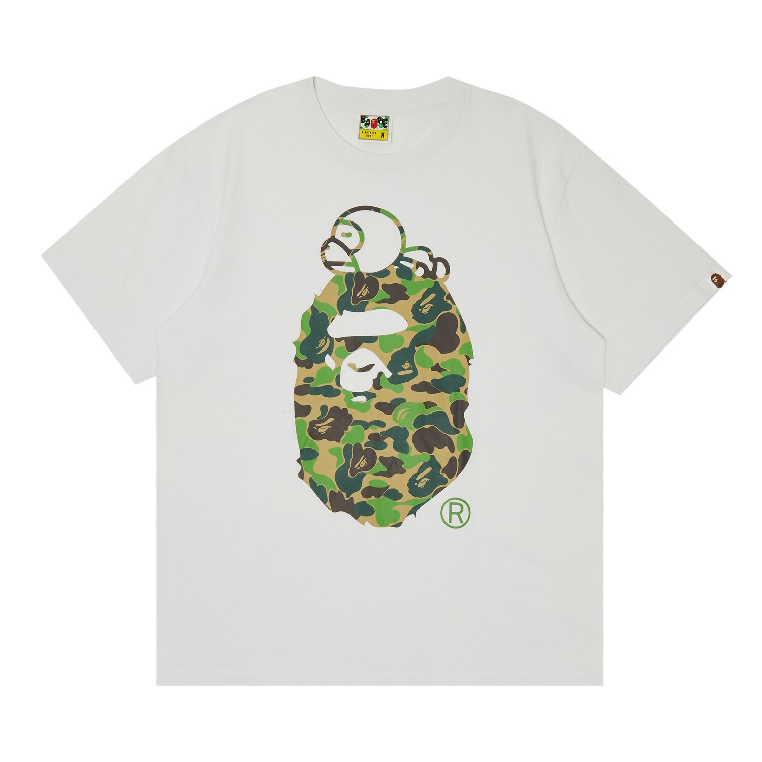 

Футболка BAPE ABC Camo Milo на Big Ape, цвет Белый/Зеленый