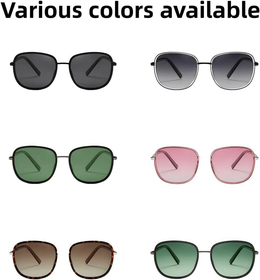 

Крупные квадратные солнцезащитные очки для женщин – винтажная ретро-оправа из прямоугольного пластика, защита от УФ-излучения, модные очки MAZNVISO, Green