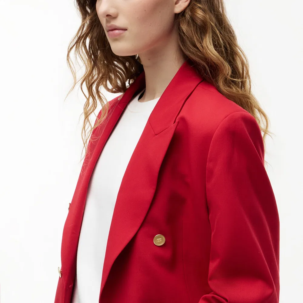 Женский вневременной шерстяной блейзер красный от Tommy Hilfiger Women — фото 4