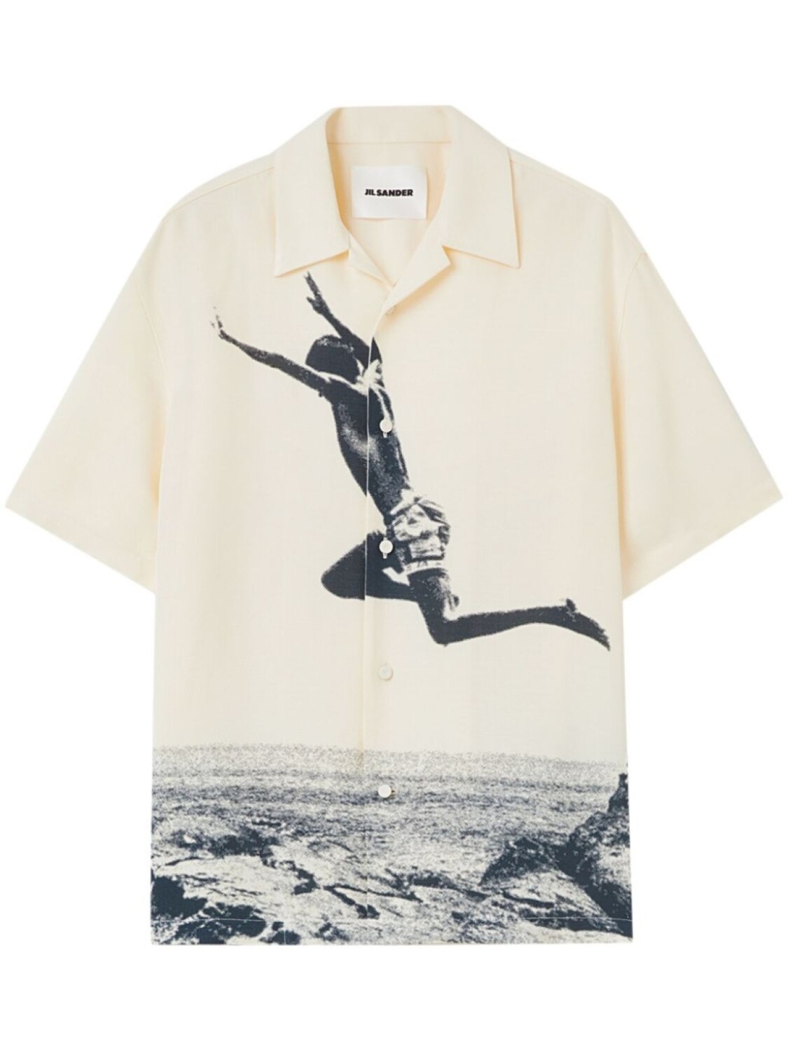 

Jil Sander рубашка с короткими рукавами и фотопринтом, нейтральный цвет