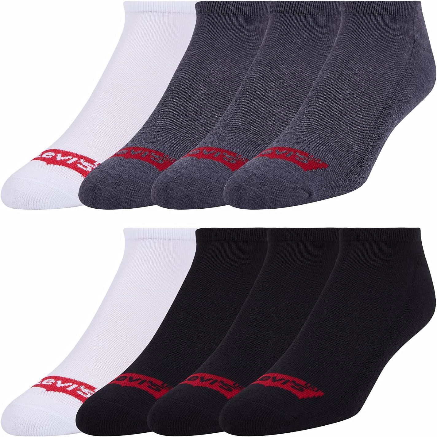 

Мужские носки Levi's, 8 пар, низкие носки длиной до щиколотки, с вырезом, не видны, спортивные носки премиум-класса, размер 9-12, Assorted