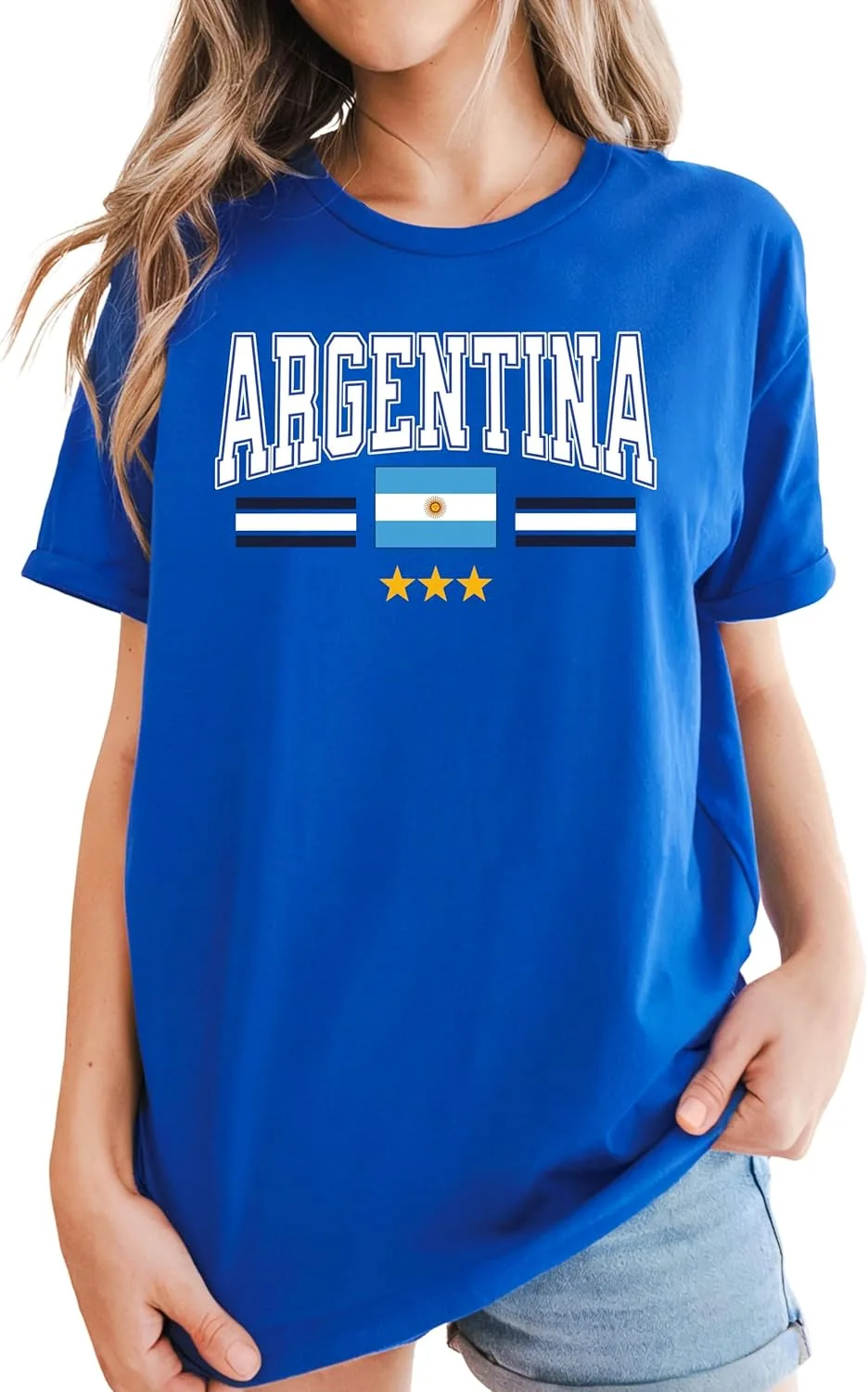 Футболка Argentina Soccer | Vintage Three Star Champions Tee