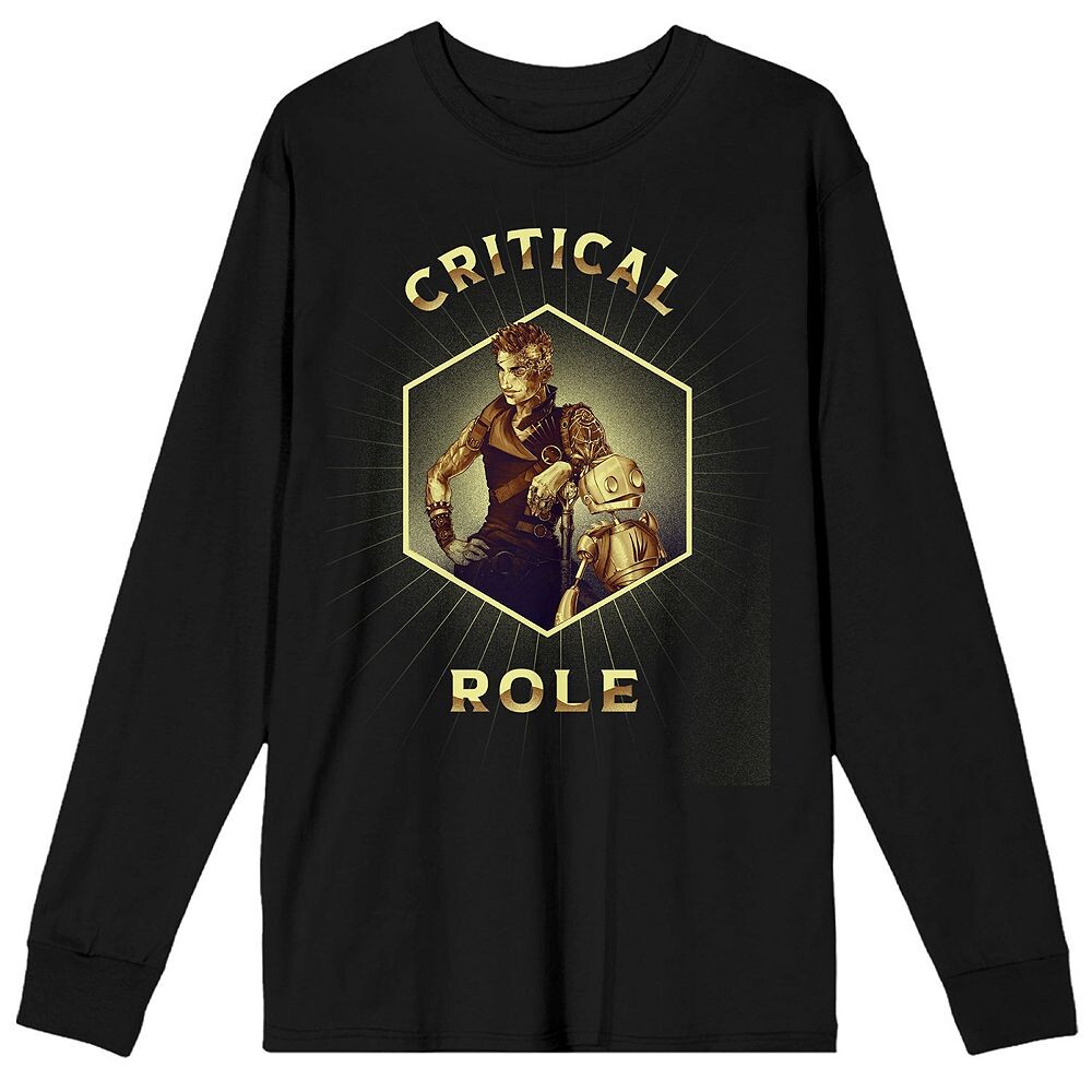 

Футболка с длинными рукавами и рисунком «Critical Role Campaign 3» для юниоров Licensed Character, черный
