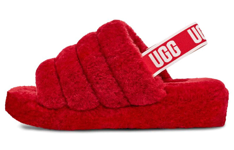 Пушистый Да Слайд Лента Красный Малыш Ugg