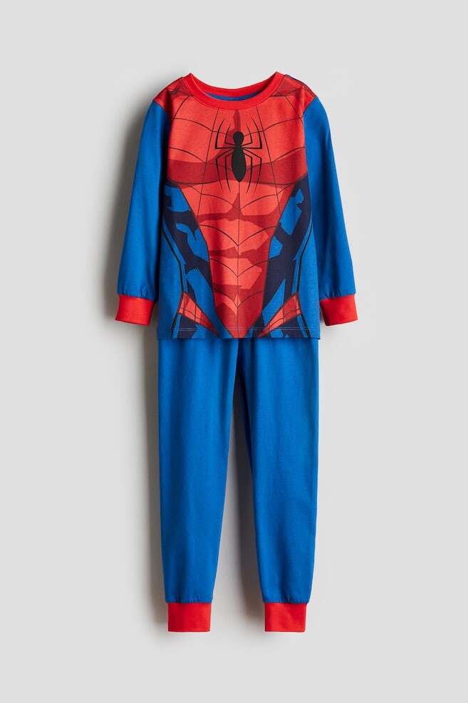

Пижама из хлопкового джерси с принтом H&M, синий