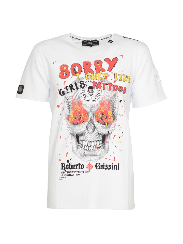 

Мужская футболка с изображением черепа SORRY SATURDAY SKULL, белая Roberto Geissini, Белый, Мужская футболка с изображением черепа SORRY SATURDAY SKULL, белая Roberto Geissini