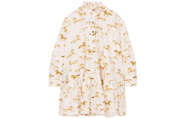 

Женское платье с длинными рукавами GANNI, желтое