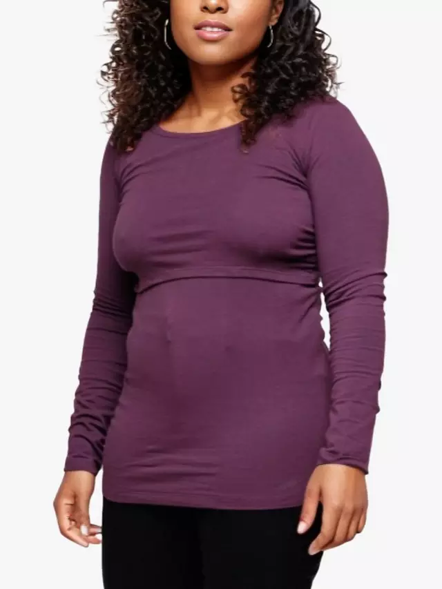 

Топ Bshirt Organic Cotton Blend Maternity Nursing, цвет plum