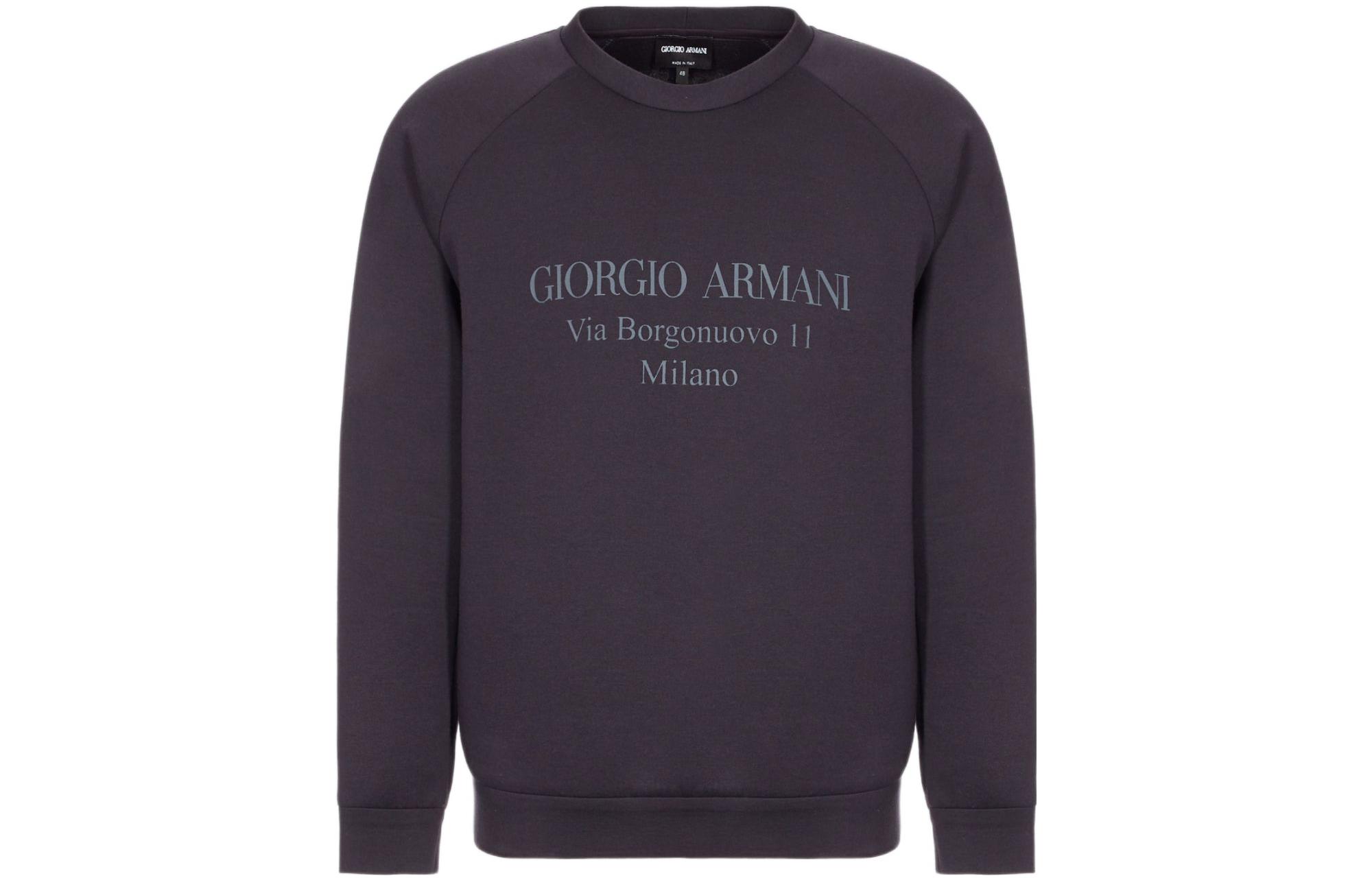 

Толстовка с круглым вырезом и принтом логотипа GIORGIO ARMANI, синий