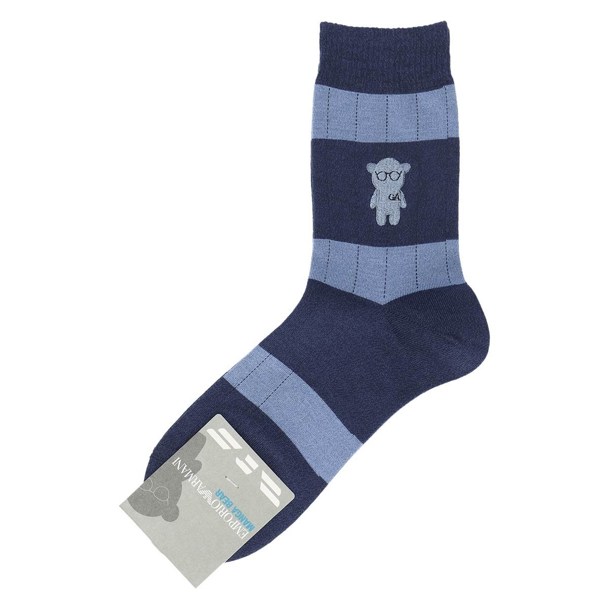 Повседневные носки средней длины Tuck Stripe Manga Bear Emporio Armani, 67. Blue