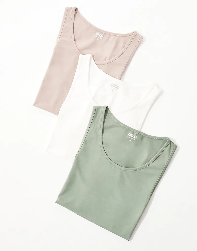 

3 комплекта топов для укрепления мышц разных цветов ASOS DESIGN