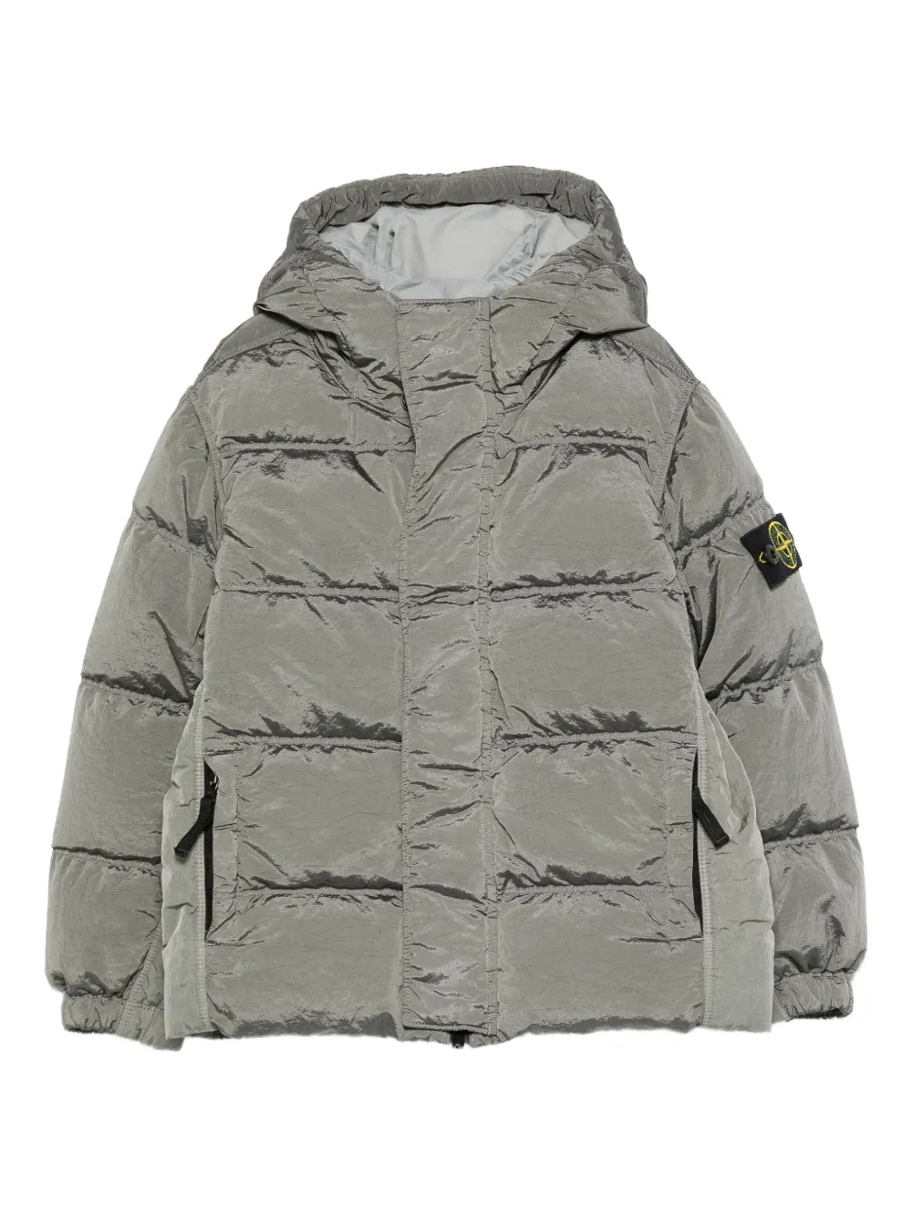 

Пуховик с капюшоном Stone Island Junior, зеленый