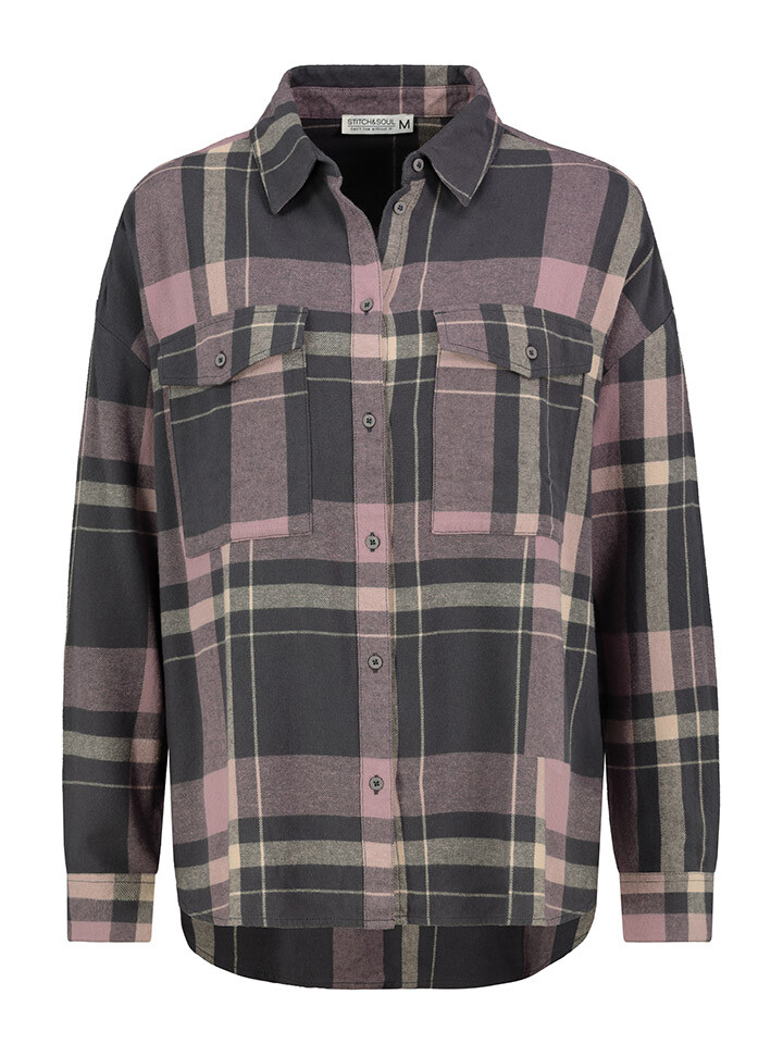 

Блуза Stitch & Soul Hemd, цвет Anthrazit/Lila