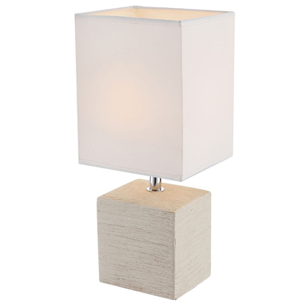 

Светодиодная настольная лампа RGB из керамики и текстиля GERI etc-shop, белый