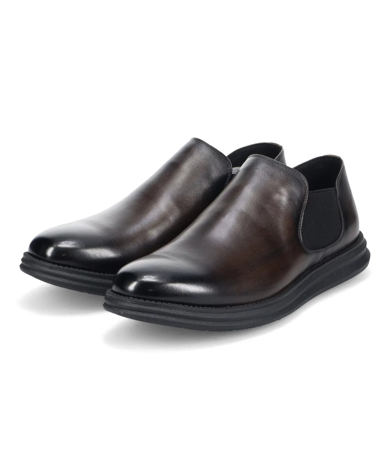 Полусапоги кожаные суперлегкие side gore slip-on бренда whoop-de-doo черные