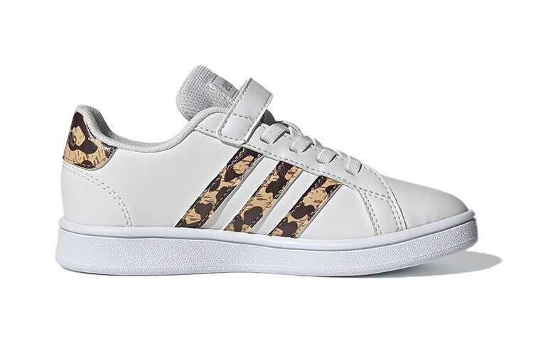 GRAND COURT Детские кроссовки для скейтбординга PS Low-top Белые/леопардовый принт Adidas Neo — фото 2