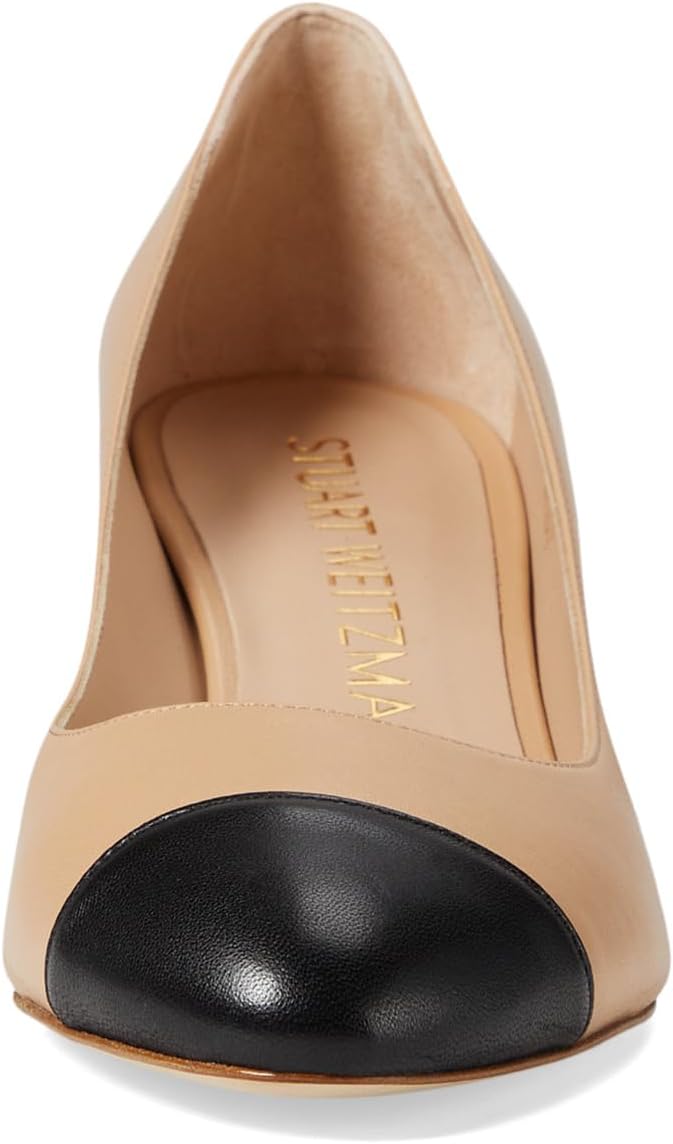 Туфли Stuart Weitzman Flareblock 60 Pump, цвет Adobe/Black — фото 2