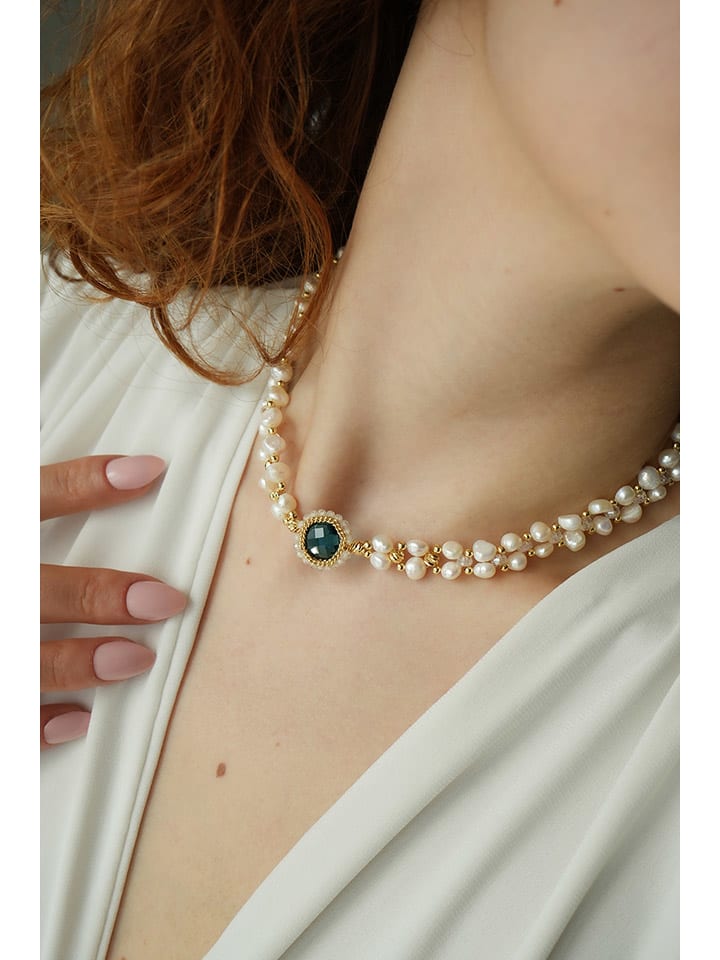 

Позолоченное ожерелье с жемчугом - (Д) 50 см Pierres delicates