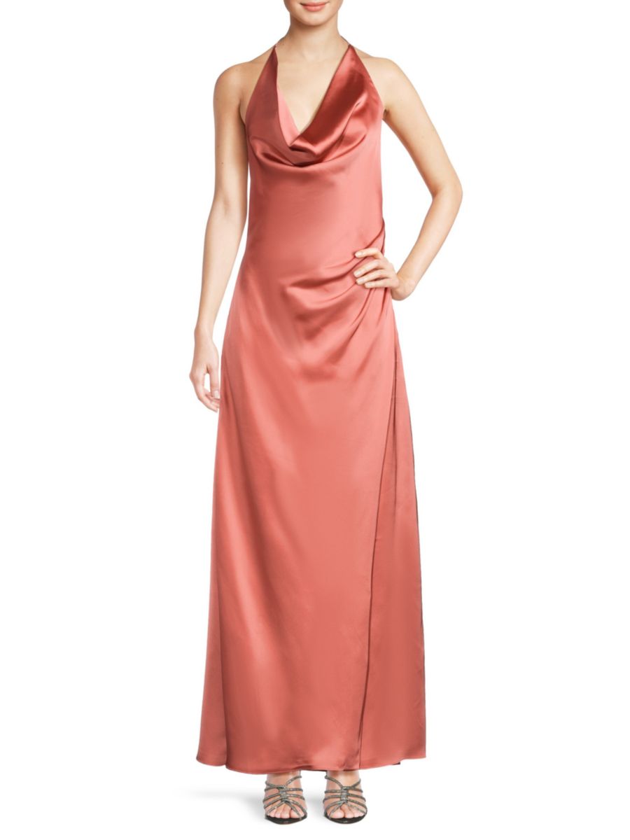 

Платье Sutton Satin Cowlneck Halston, цвет Salmon