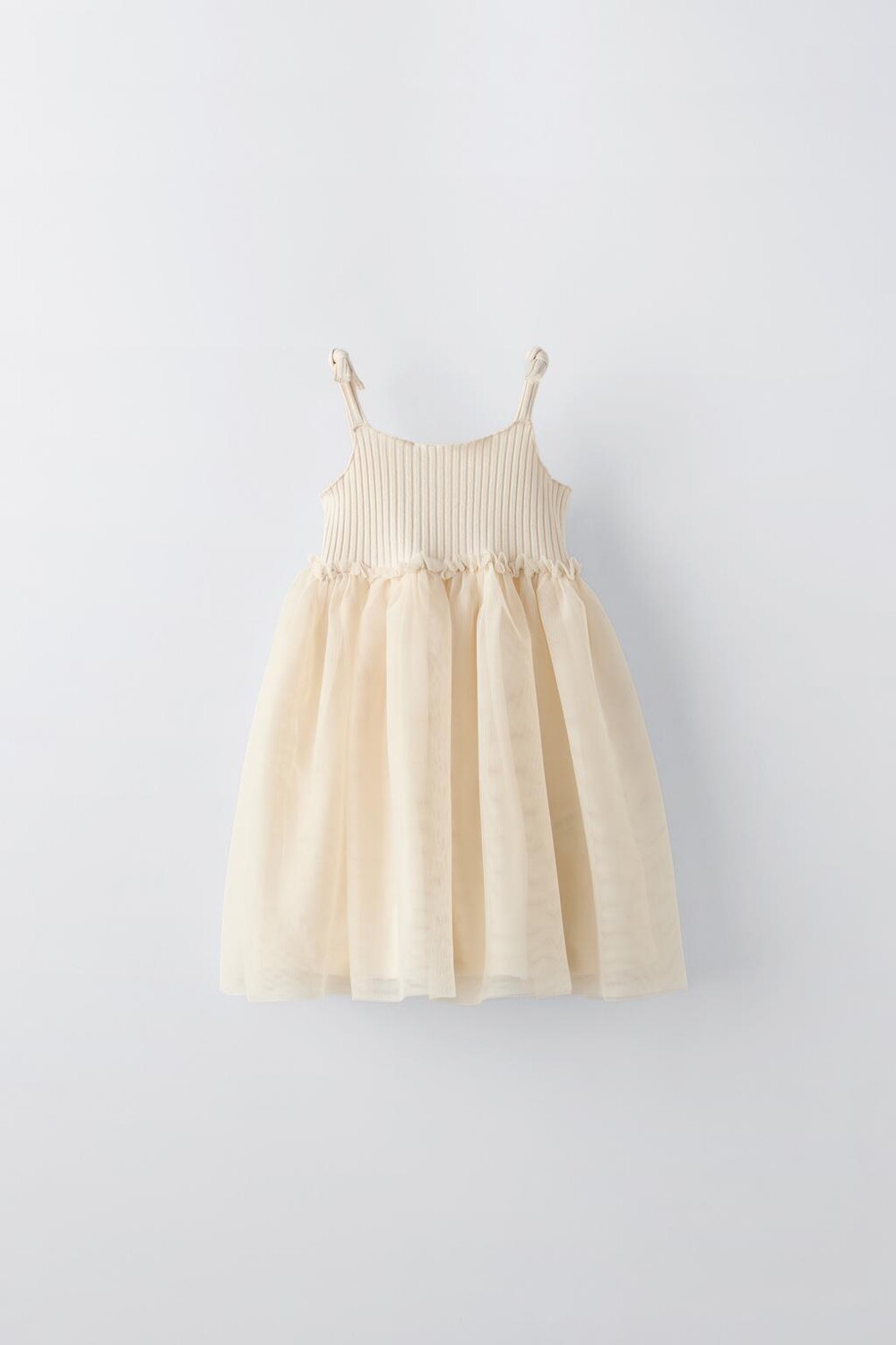 

Платье из комбинированного тюля ZARA, экрю