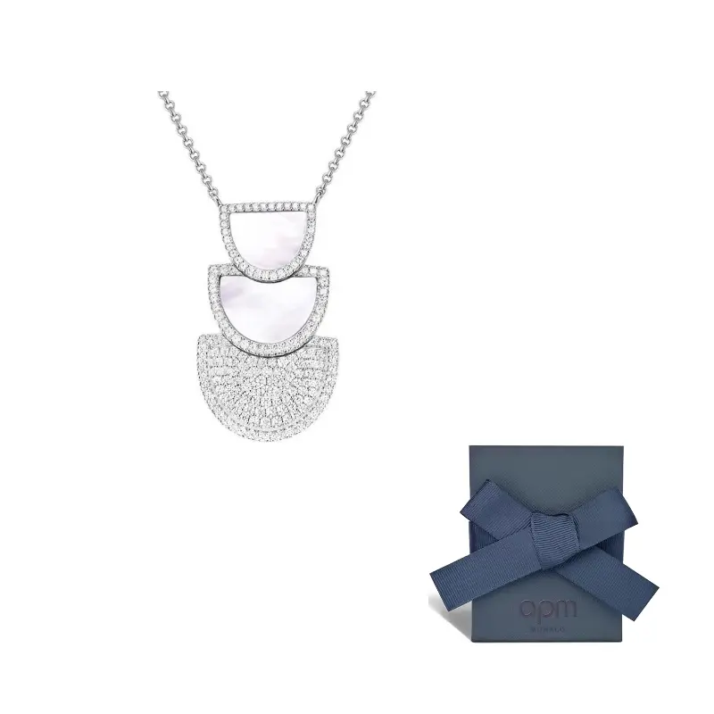 

Apm Monaco Серебряное ожерелье 925 пробы с кубическим цирконием, женское, серебряное