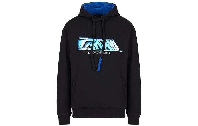 Emporio Armani Мужские толстовки, черные, с капюшоном, средней плотности, другие — фото 3