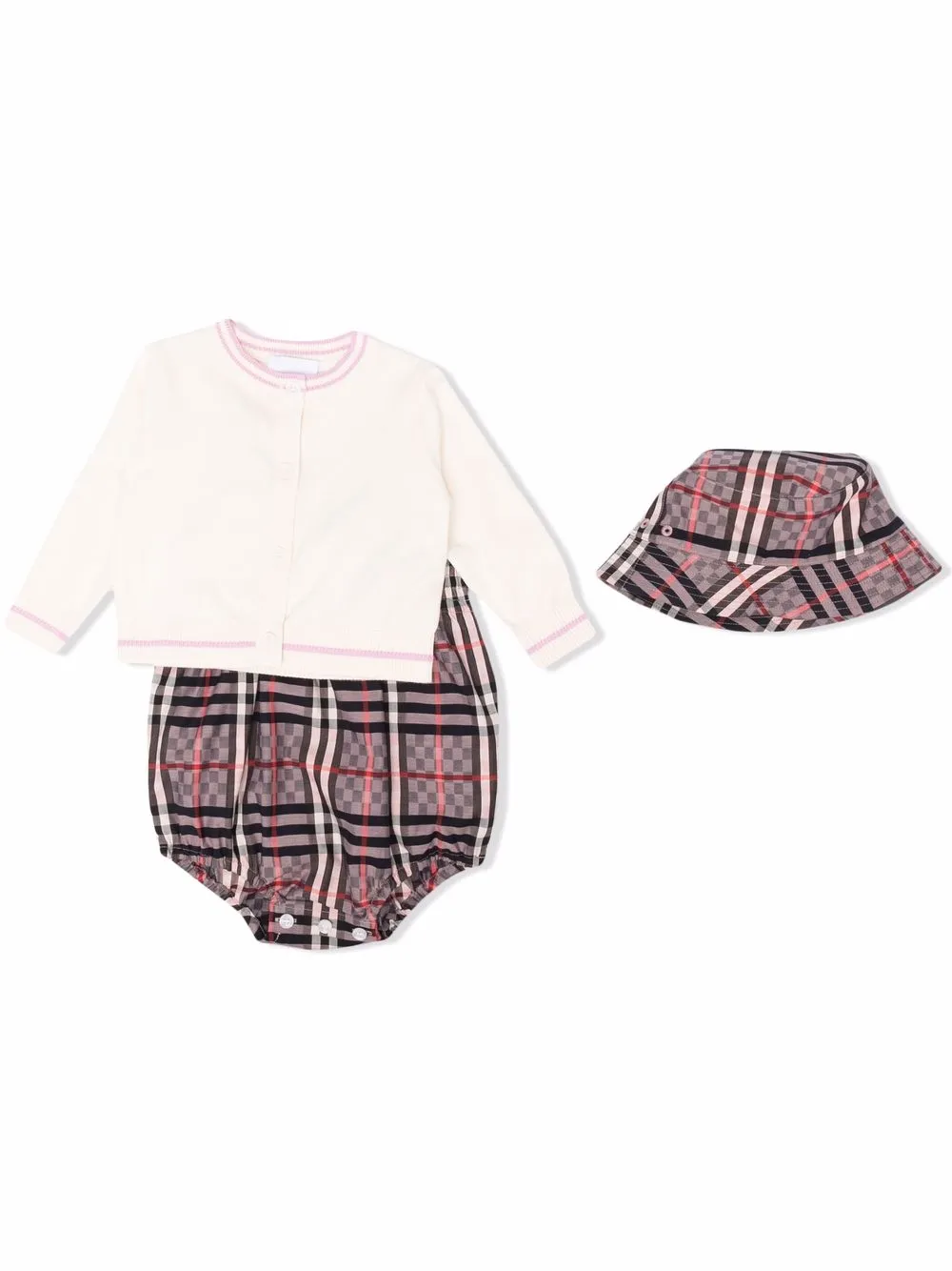 

Ромпер в клетку BURBERRY KIDS, розовый