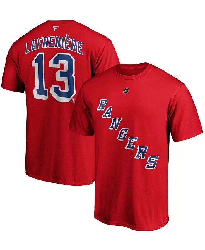 

Мужская красная футболка Alexis Lafrenivre New York Rangers с аутентичным именем и номером Stack Fanatics