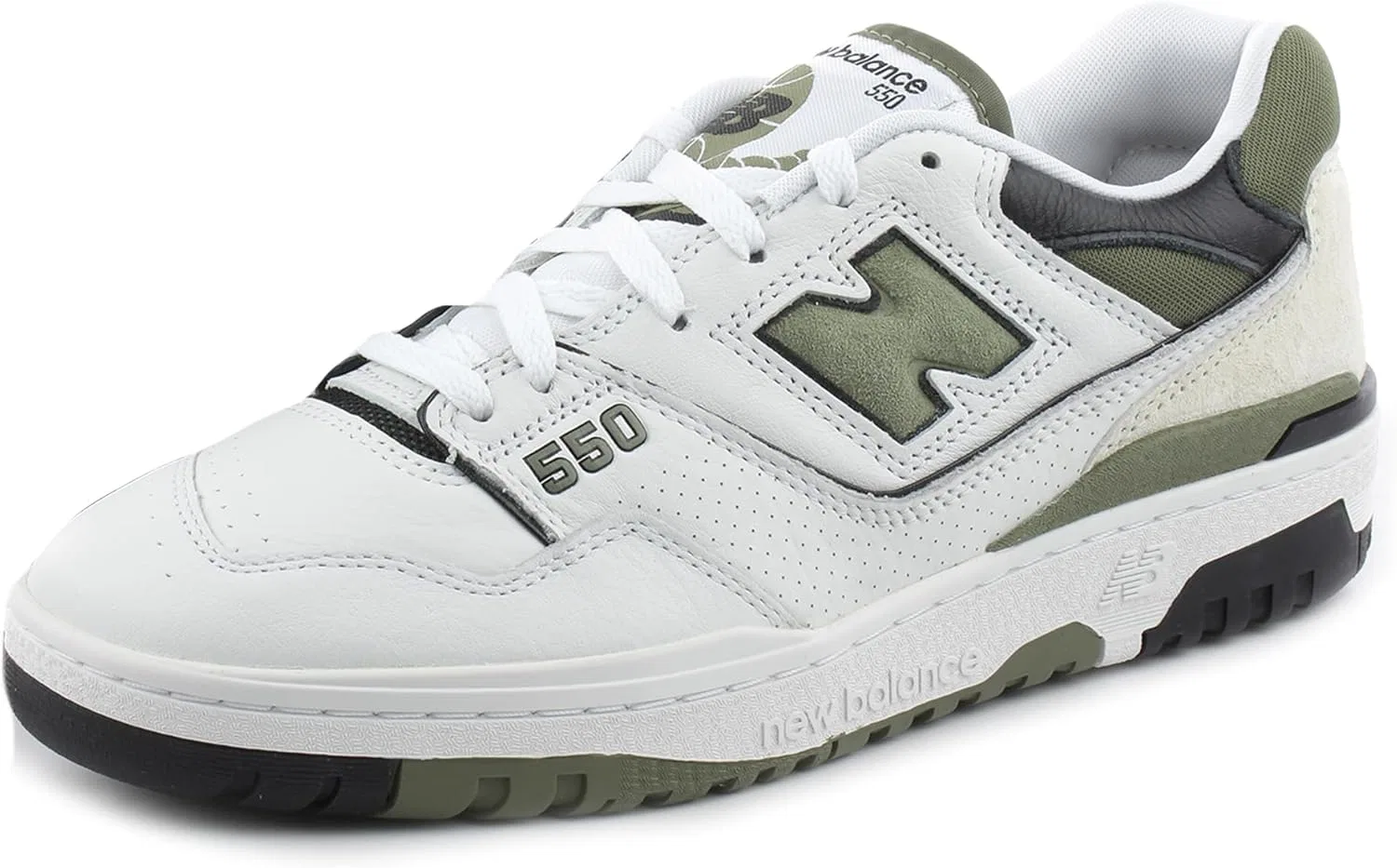 Кроссовки New Balance Herren 550, белый/черный/оливковый