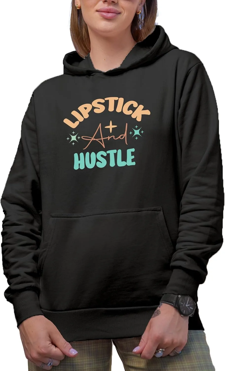 

Толстовка с капюшоном Novelty, Lipstick and Hustle Make Your Mark Design