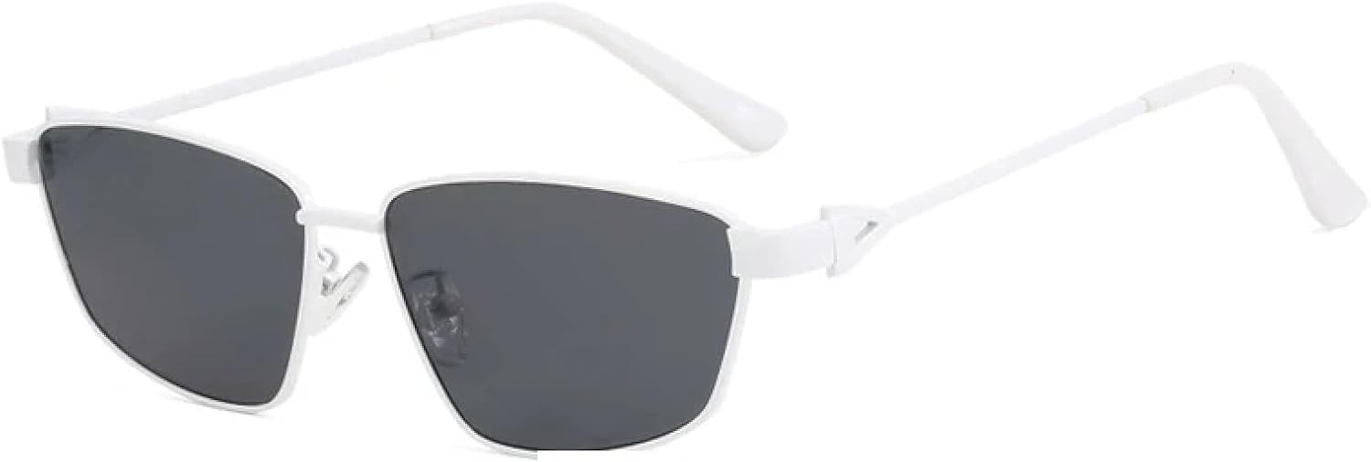 

Классические панк-солнцезащитные очки для путешествий, роскошные, для мужчин и женщин, с оригинальной металлической оправой, солнцезащитные очки UV400 TKKTLLT, White Gray