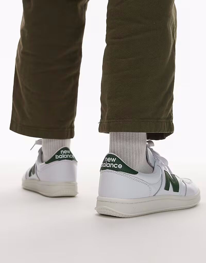 Кроссовки CT500 из белой кожи с зелеными деталями New Balance — фото 3