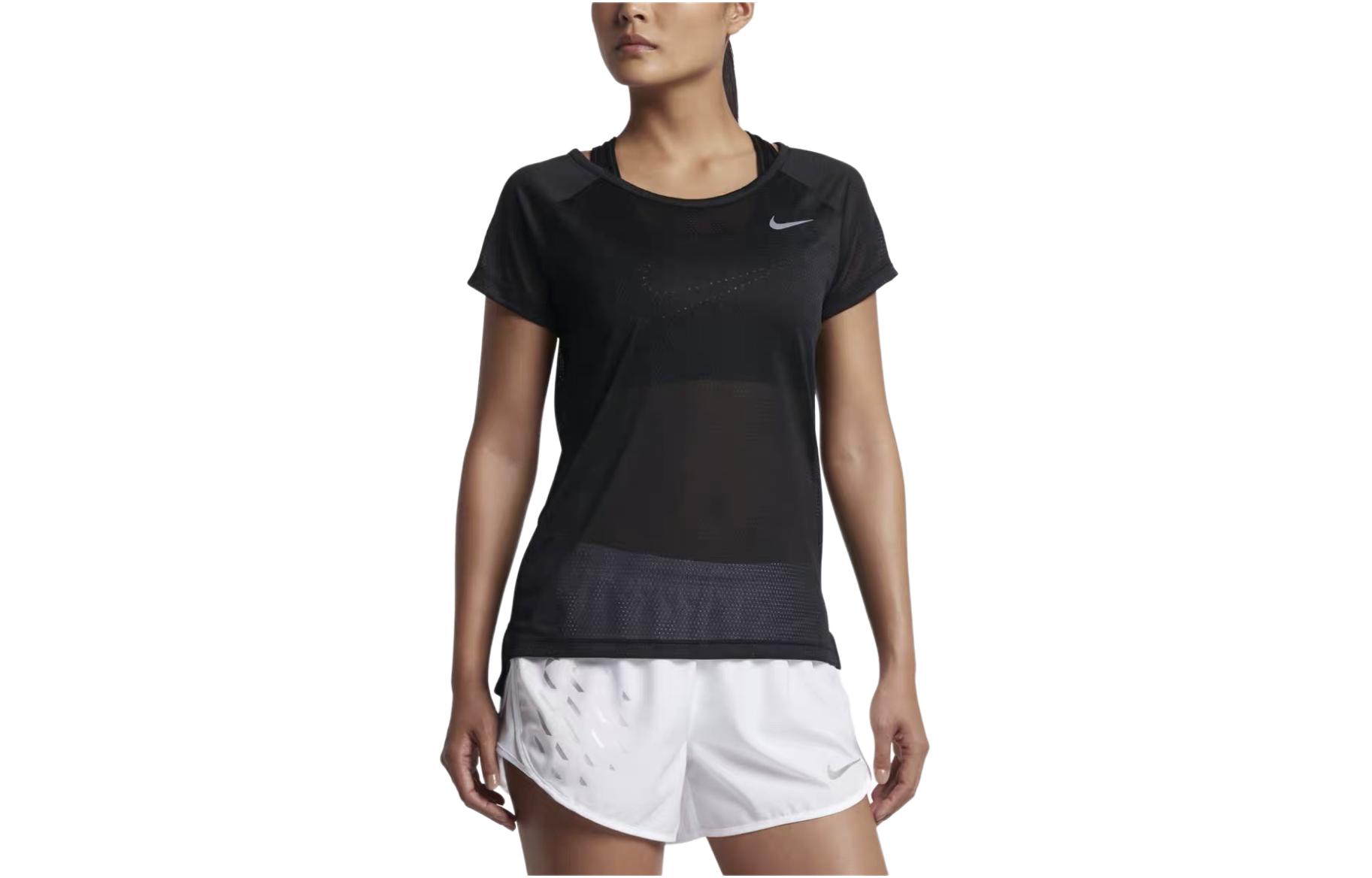 

Nike Футболка с рукавами реглан, женская, черная/светоотражающая серебристая