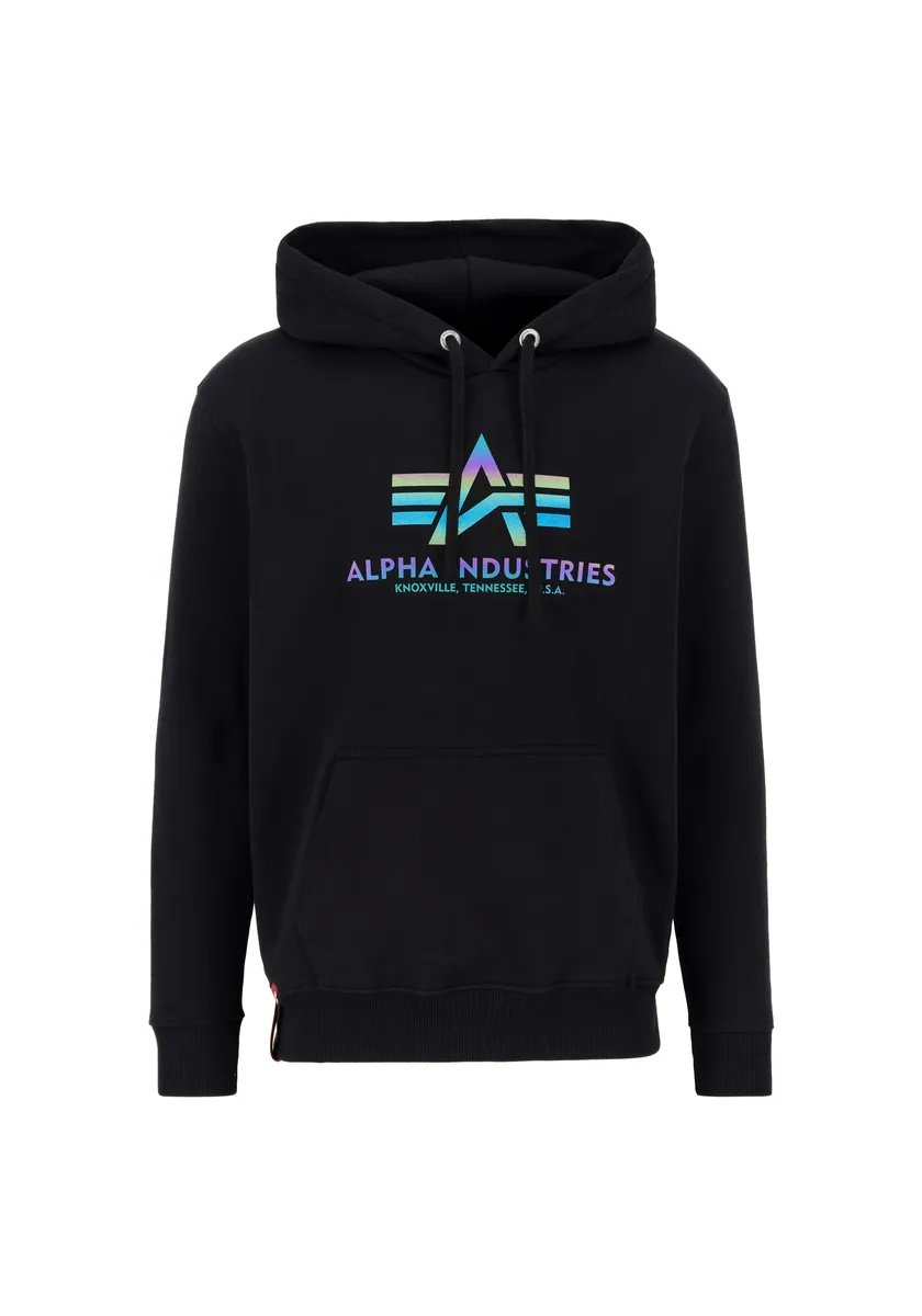 

Толстовка Alpha Industries " Alpha Industries Мужская - Толстовка Basic Hoody с радужным принтом Арт, черный