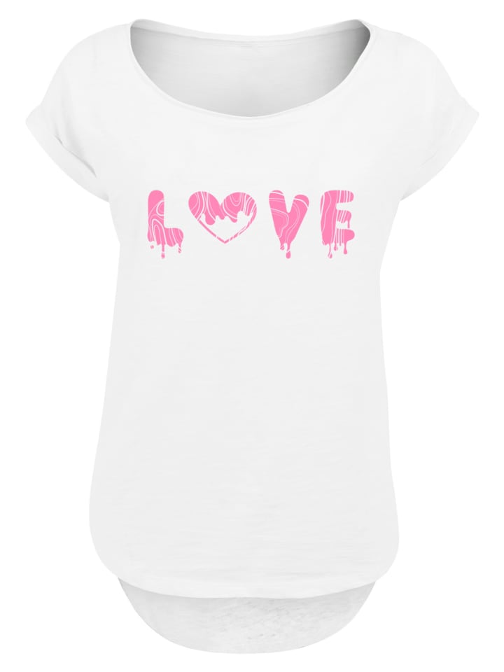 

Удлиненная футболка Valentine Love Pink белого цвета F4NT4STIC, Белый, Удлиненная футболка Valentine Love Pink белого цвета F4NT4STIC