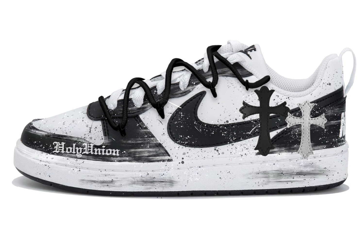 

Nike Детские противоскользящие и износостойкие низкие кроссовки для скейтбординга Court Borough, белые и черные, для подростков