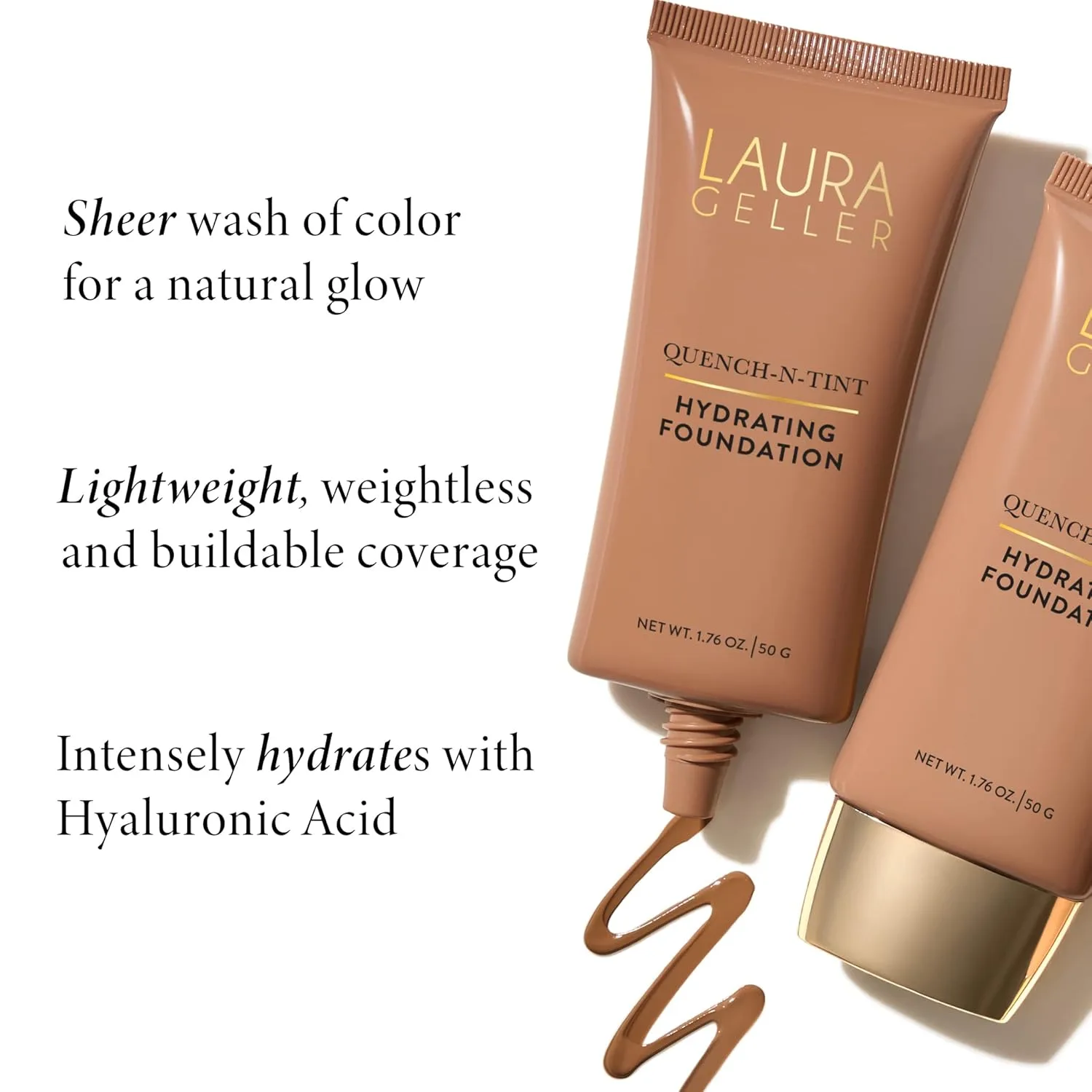 LAURA GELLER Spackle Mist Lemon & Sage + Quench-n-Tint: Dewy Makeup Setting Spray + Quench-n-Tint Foundation, Medium/Deep, Medium/Deep — фото 4