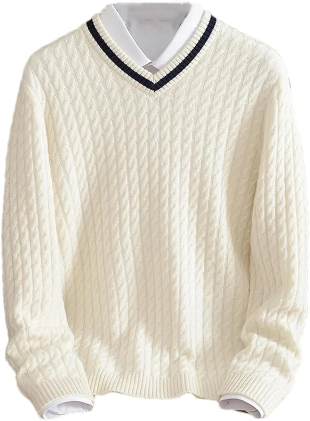 

Зимний свитер с V-образным вырезом из кашемира Kelsiop