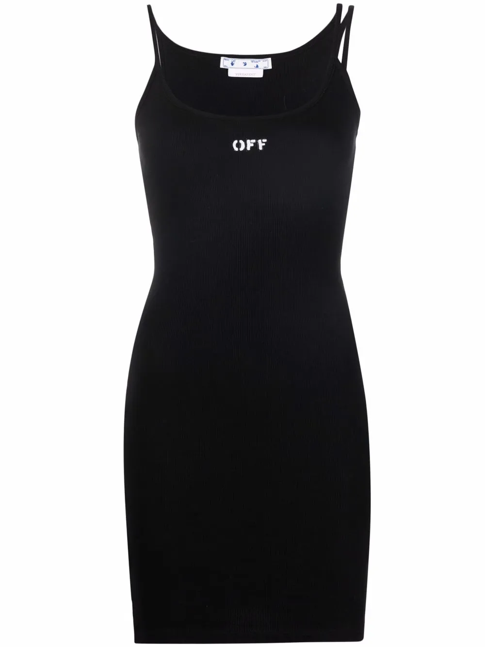 

Платье в рубчик с логотипом Off OFF-WHITE, черный