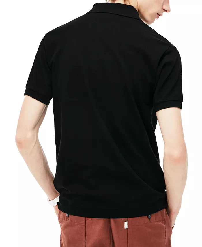 Мужская классическая короткорукавная поло L.12.12 из пике Lacoste, черный — фото 2