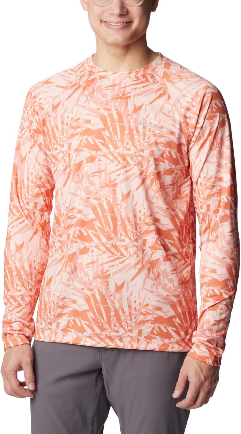 

Columbia мужская толстовка Summerdry Printed с длинным рукавом, Desert Orange Dye Palms Tonal