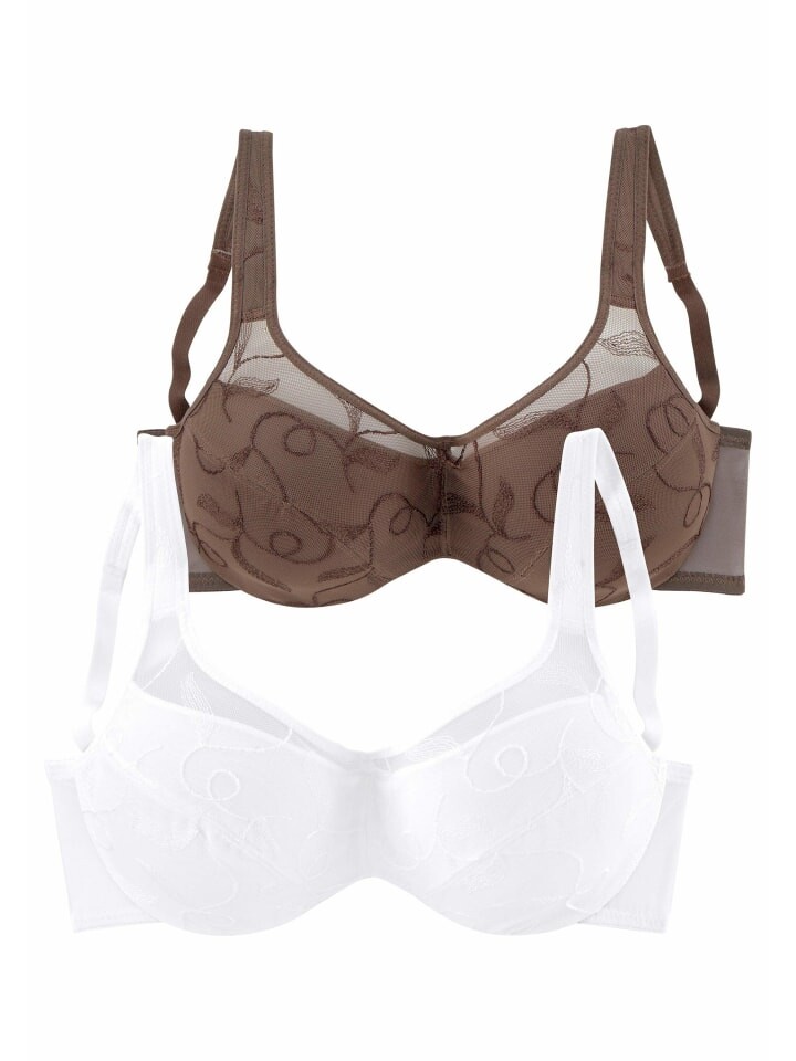 

Бюстгальтер-минимайзер PETITE FLEUR Minimizer BH, цвет braun+weiß