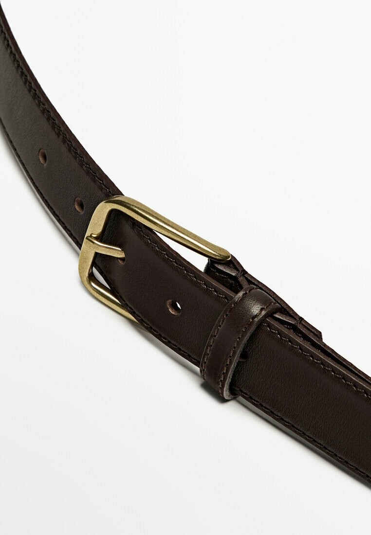 

Пояс WITH TOPSTITCHING DETAIL Massimo Dutti, темно-коричневый