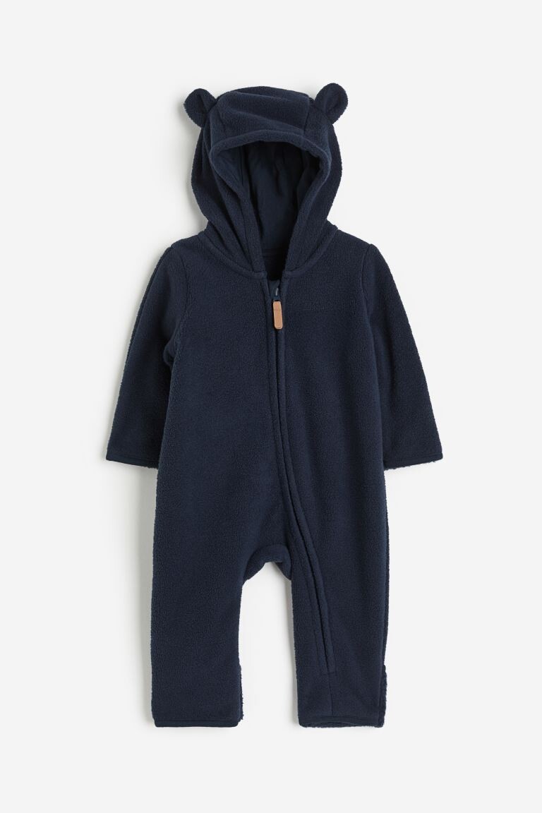 

Флисовый комбинезон с капюшоном H&M, синий