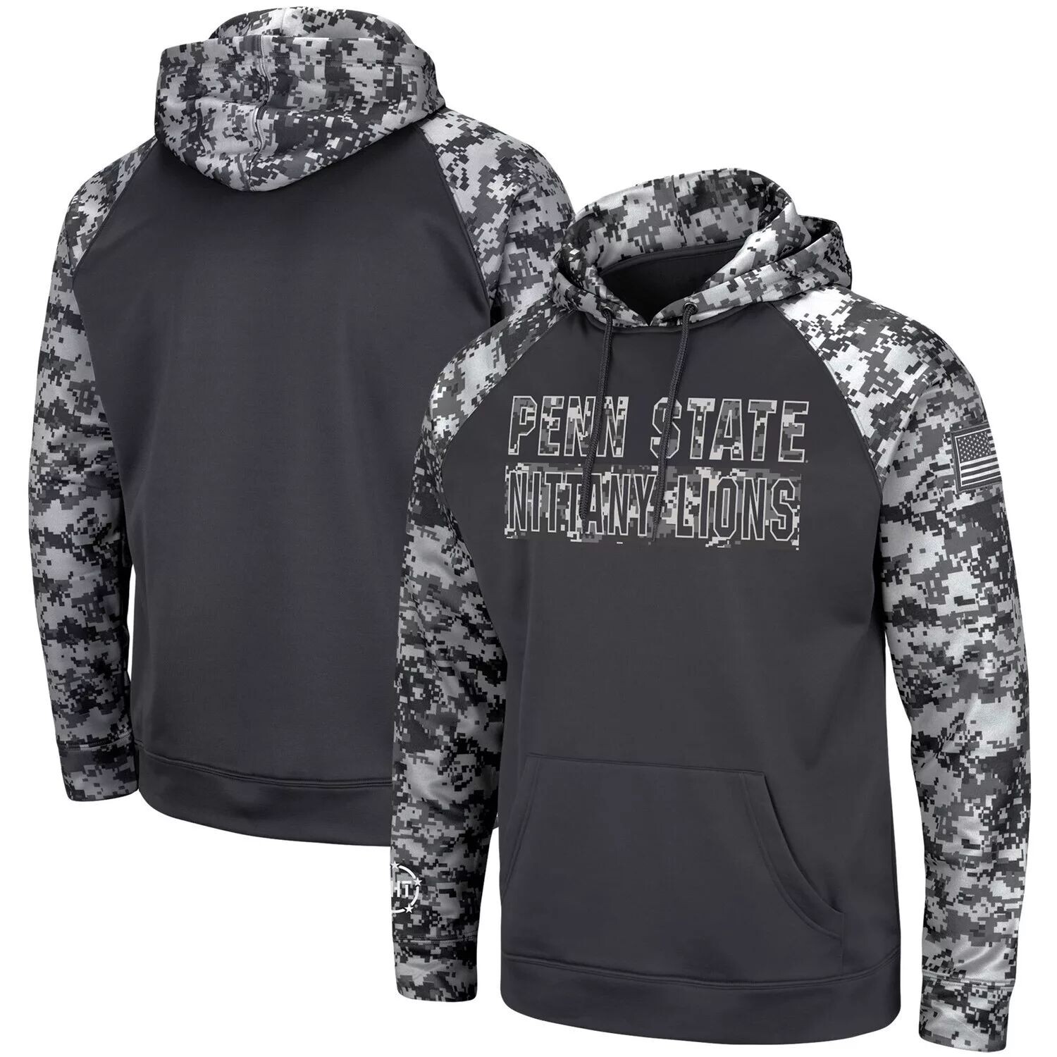 

Мужской темно-серый пуловер с капюшоном и камуфляжем Penn State Nittany Lions OHT Military Appreciation Digital Camo Colosseum