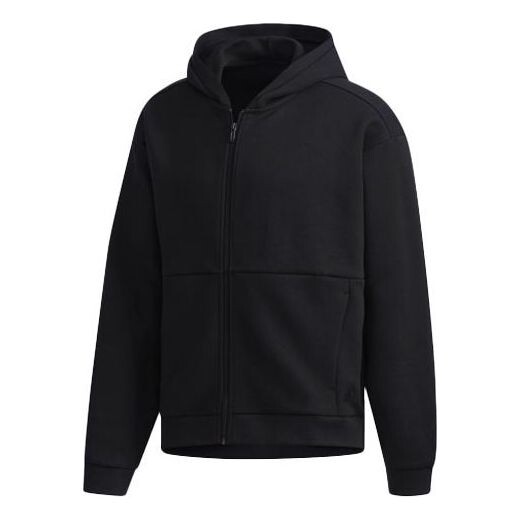 

Толстовка Men's adidas S2s Spc Hd Solid Color Casual Sports Zipper Jacket Black, черный
