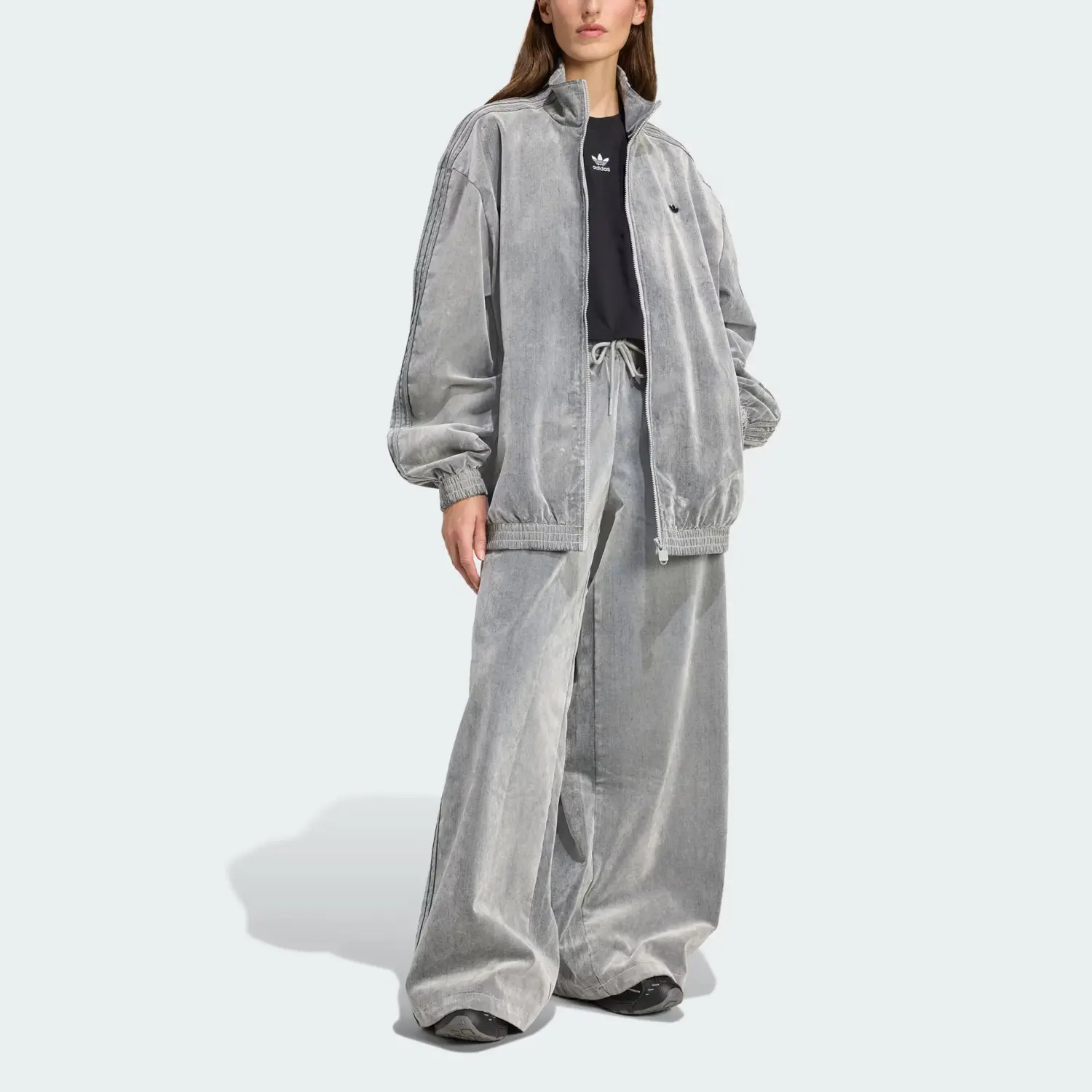 Adidas Originals Куртка Firebird FW25 из саржи, Light Gray — фото 2