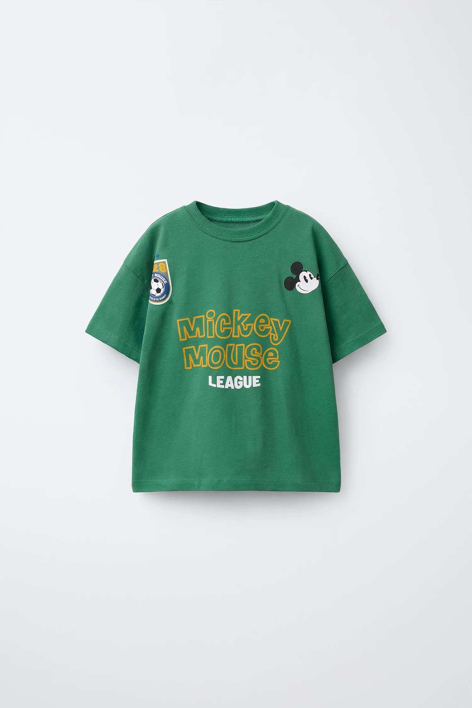 Футболка с изображением микки мауса disney Zara, зеленый