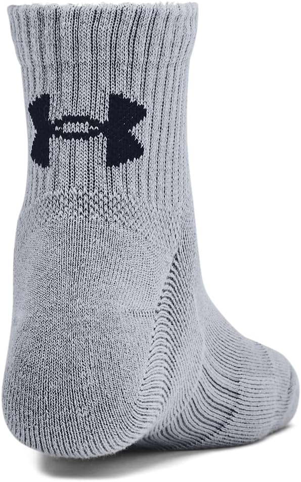 Детские тренировочные хлопковые четвертные носки Under Armour (3 пары), (035) Steel/White/Black — фото 3