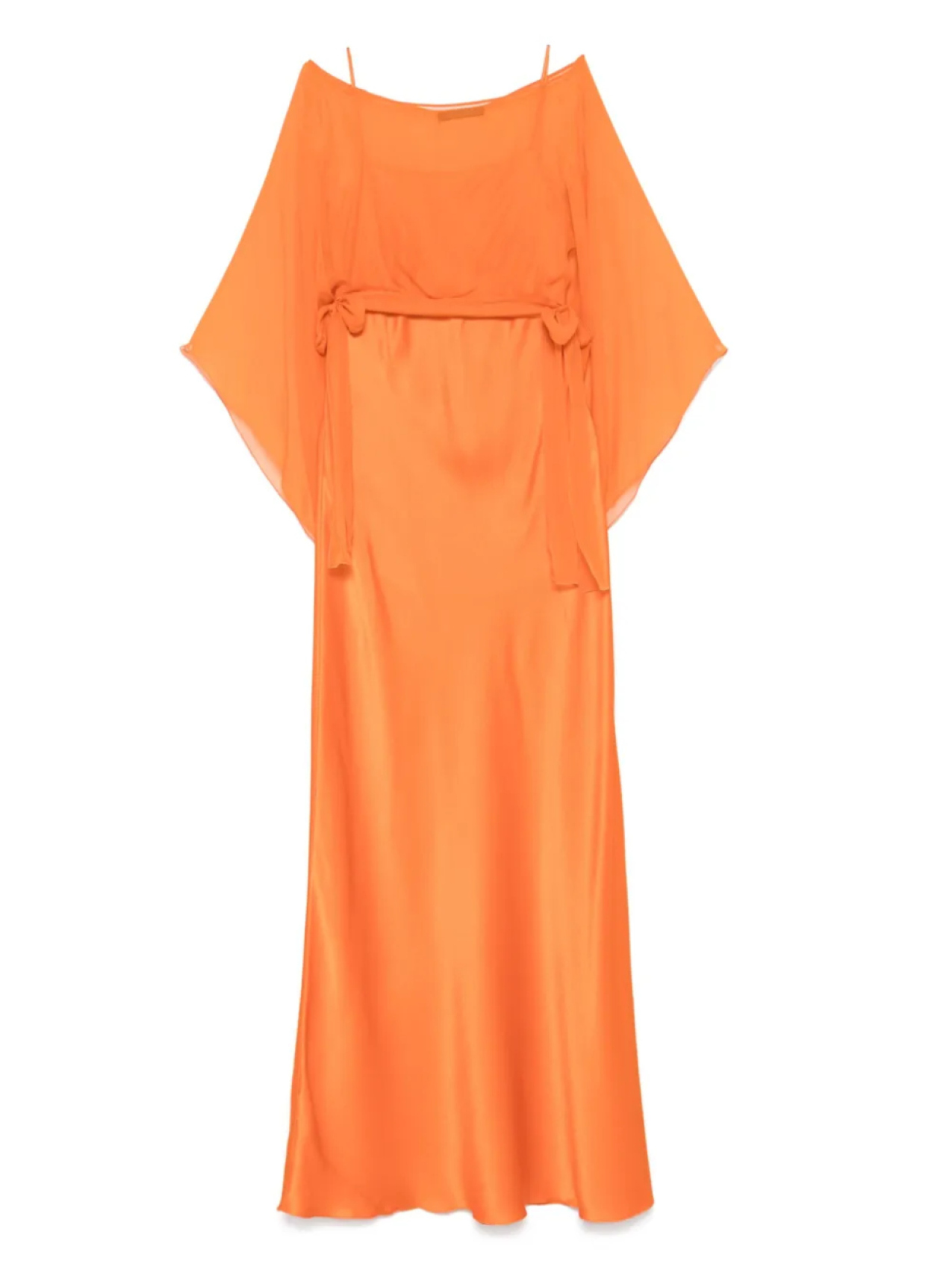 

Alberta Ferretti платье макси с кейпом, оранжевый